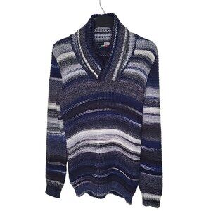 Horst Wool Blend Loose Knit Men's Block Pattern Sweater Size M